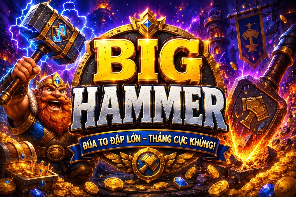 Logo 888K BIG HAMMER cho casino và giải trí trực tuyến